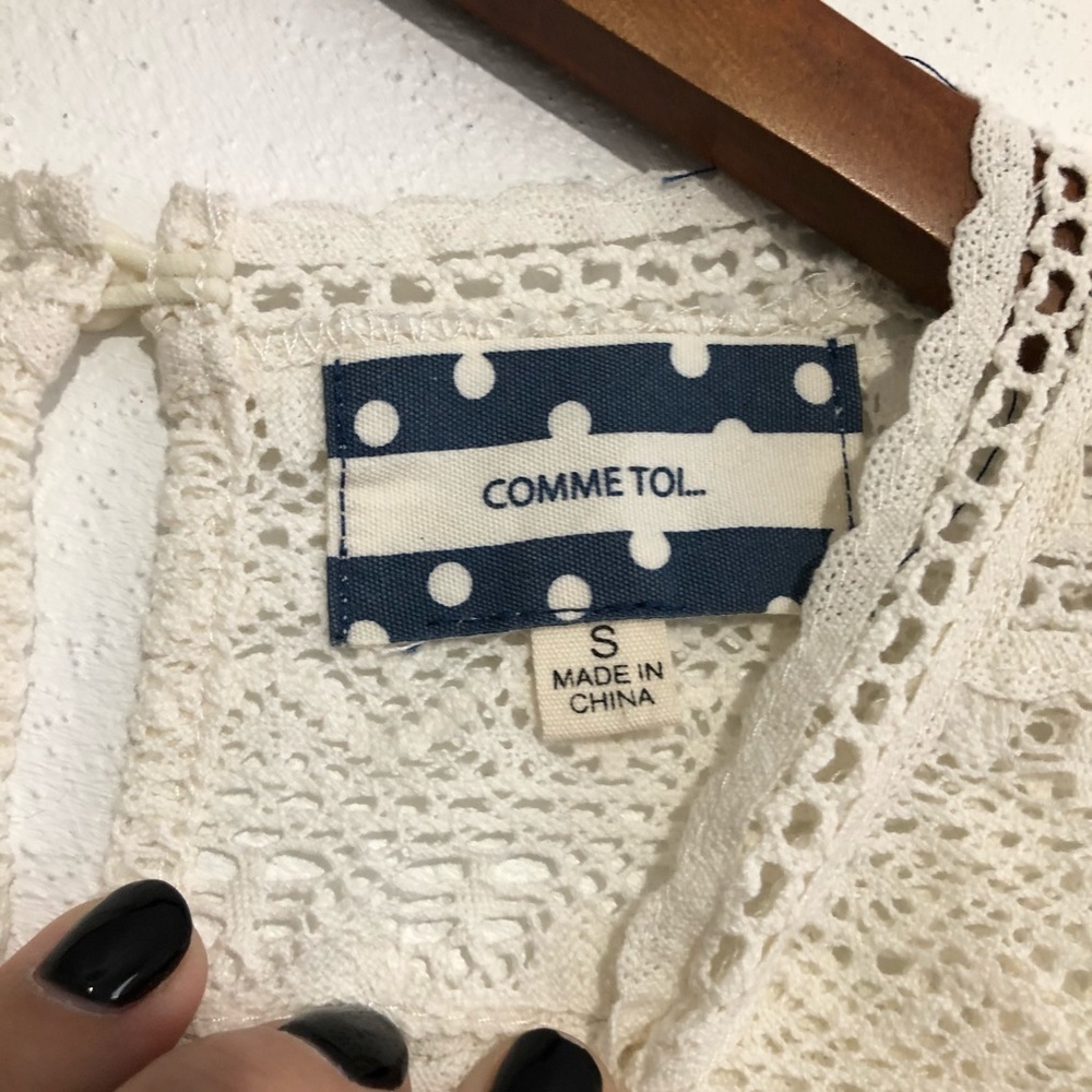 Comme Toi lace peplum tank top - Picture 3 of 4